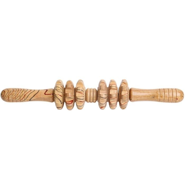 Salon System Natural Wood Massage Stick with Rotating Heads
