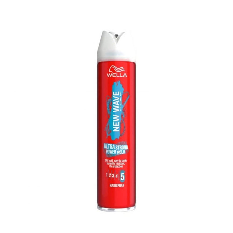Wella New Wave Maximum Strength Hairspray, 24-Hour Hold, 250ml