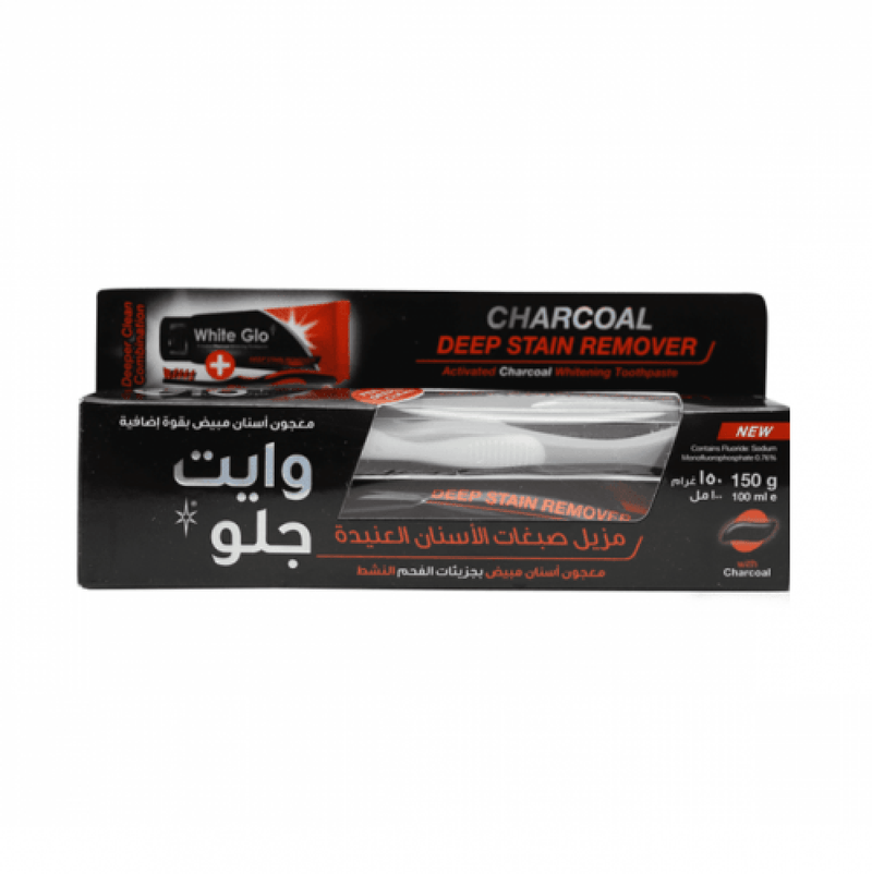 White Glo Charcoal Toothpaste Deep Stain Remover, 150g