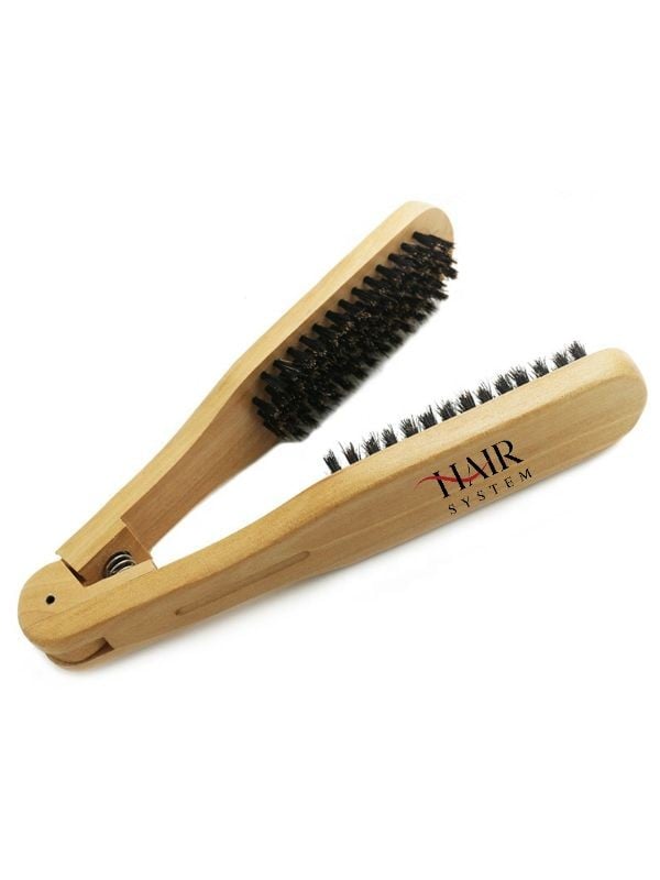 Hair System Double-Ended Wooden Hair Styling Brush