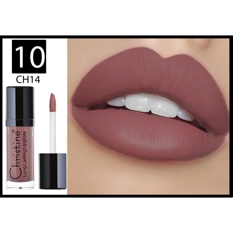 Christine Liquid Matte Lipstick Full Coverage Long-Lasting W10