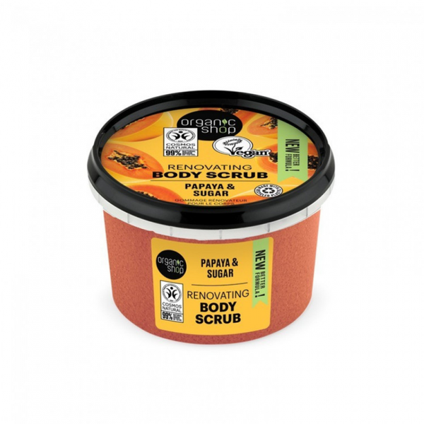 Organic Shop Papaya Sugar Body Scrub Exfoliating 250ml