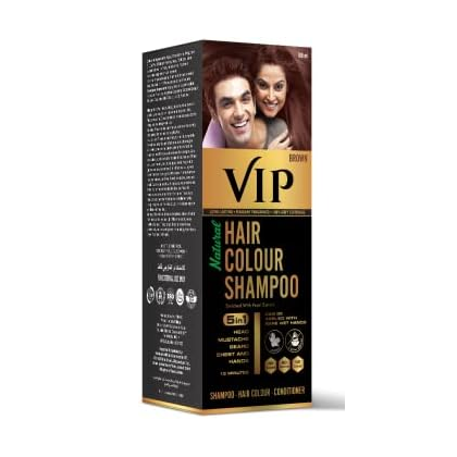 Top Rated Hair Color Shampoo Pearl Extract Brown VIP 180ml