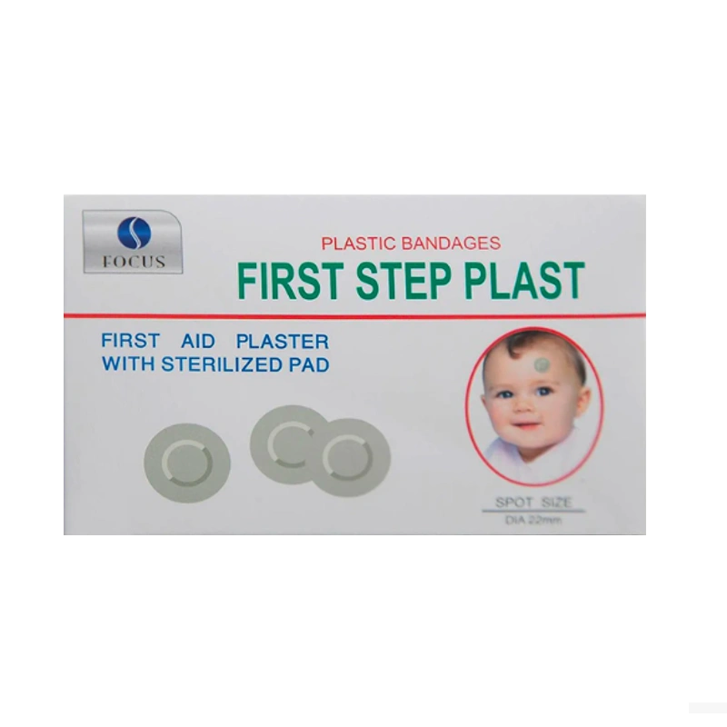 Focus First Step Circular Wound Plasters - Sterile Adhesive Bandages, 100 Count