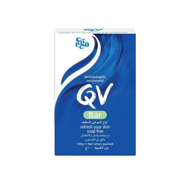 QV Fragrance-Free Cleansing Bar Soap for Face and Body, 100g