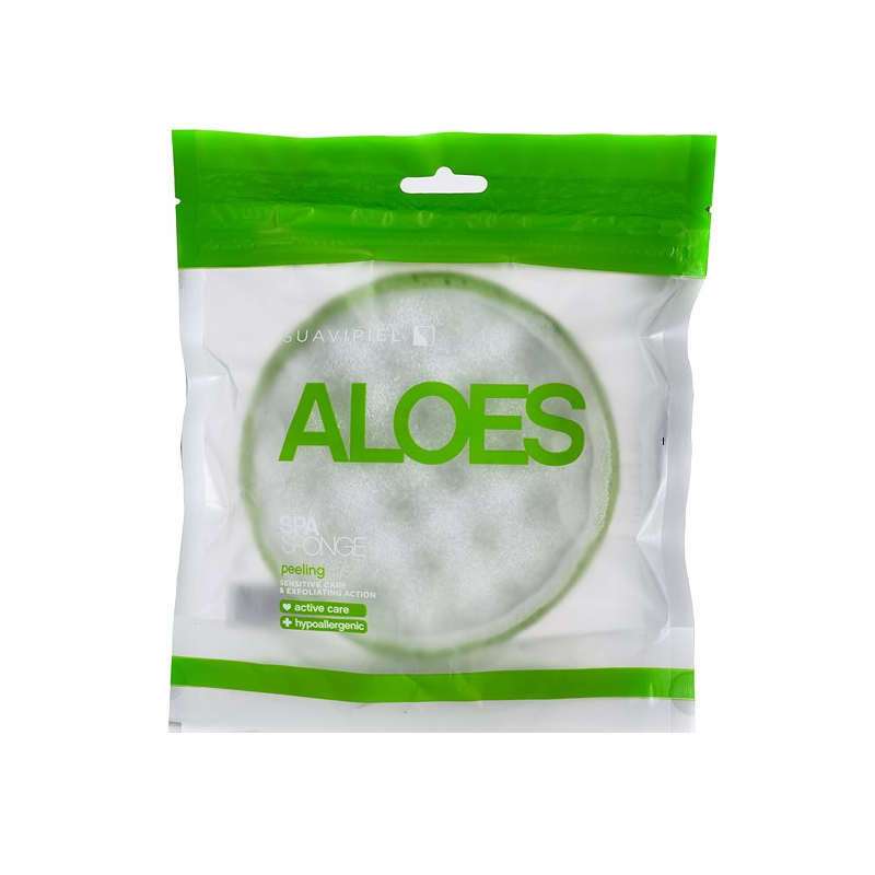 Suavipiel Bath Sponge with Aloe Vera, Dual-Sided Exfoliating