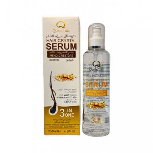 Queen Line Crystal Hair Serum with Keratin, 3-in-1 Formula, 250 ml