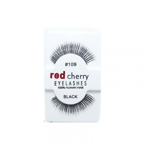 Red Cherry False Eyelashes #510 100% Natural Hair Black