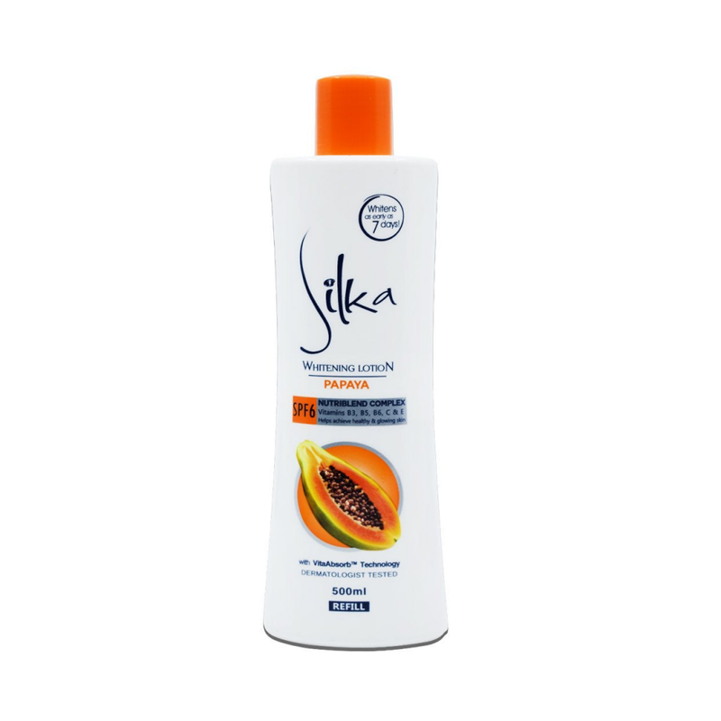 Silka Papaya Skin Brightening Lotion with SPF 6, 500ml