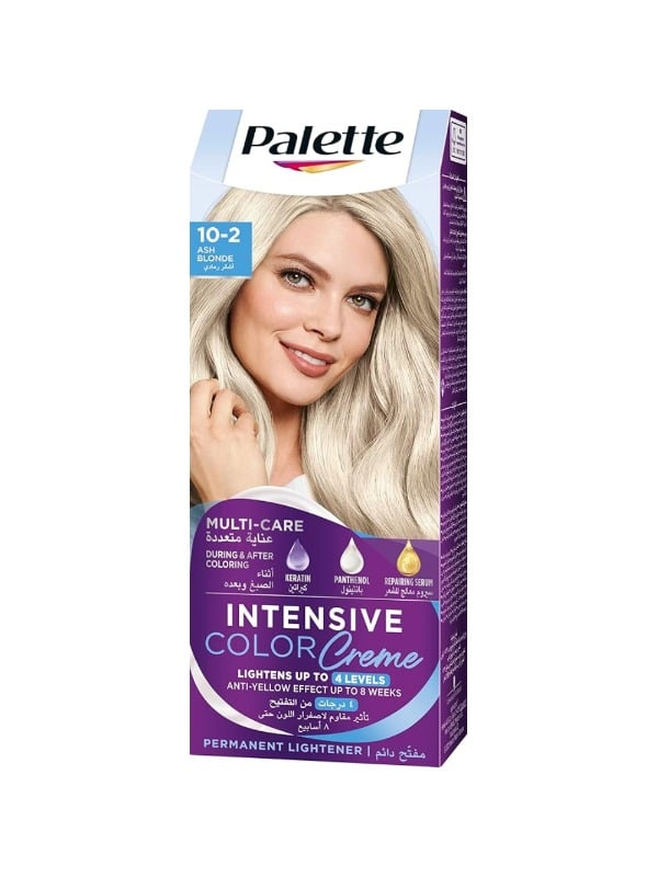 Blonde Hair Dye Permanent Ash Blonde 10-2 Palette 50ml