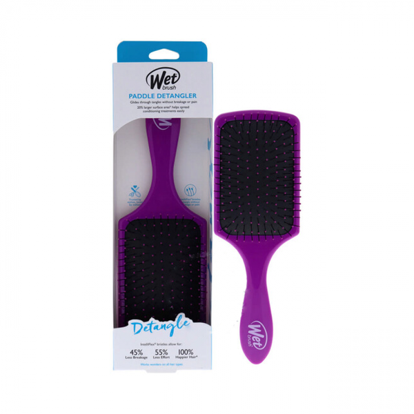 Wet Brush Paddle Detangling Hair Brush Flexible Purple