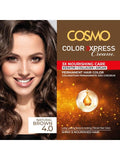 Permanent Hair Color Cream Natural Brown 4.0 Keratin Collagen Argan Oil Cosmo 124ml