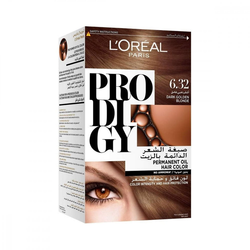 L'Oreal Paris Excellence Ammonia-Free Hair Color, Dark Golden Blonde 6.32, 180ml