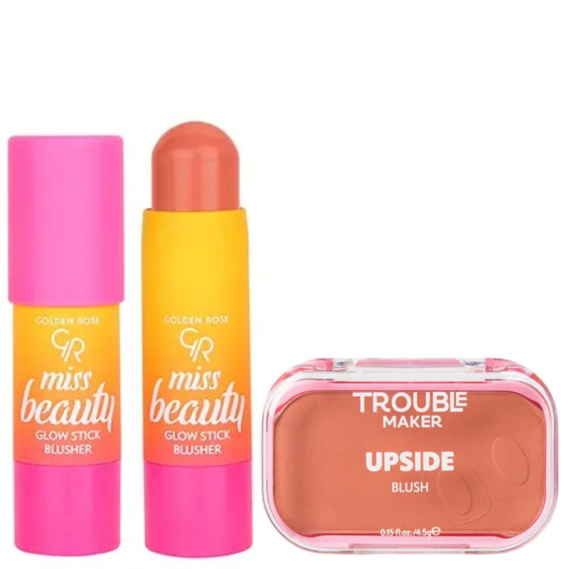 Golden Rose Blush Set - Cream & Powder - 2 Pieces