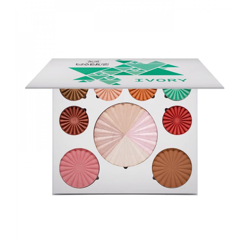 Make Over 22 Ivory Eyeshadow and Highlighter Palette M3601, 9 Shades
