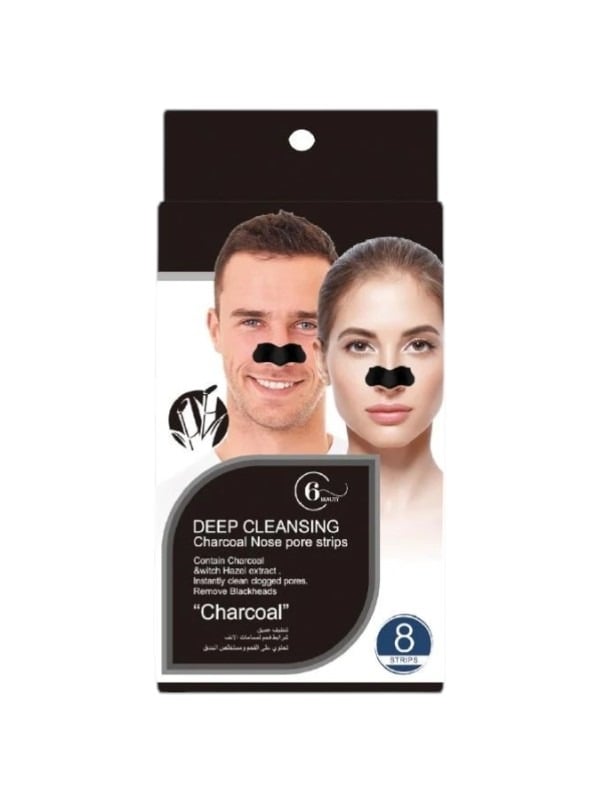 6Beauty Charcoal Nose Pore Strips for Blackhead Removal - 8 pcs