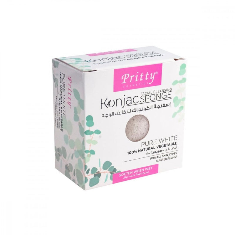 Pritty Konjac Sponge Pure White Exfoliating Facial Cleanser KP6