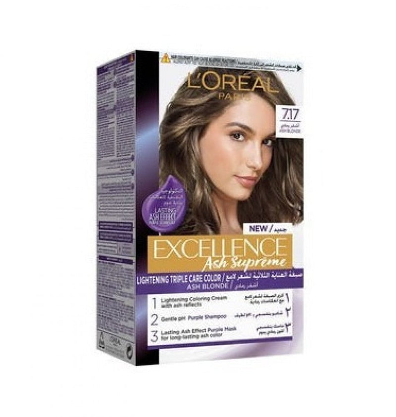 L'Oreal Paris Permanent Hair Color, Ash Blonde 7.17, 192ml