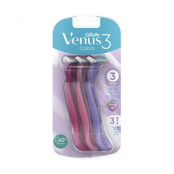 Gillette Simply Venus 3-Blade Razor, 3 Pack, Flexible Head