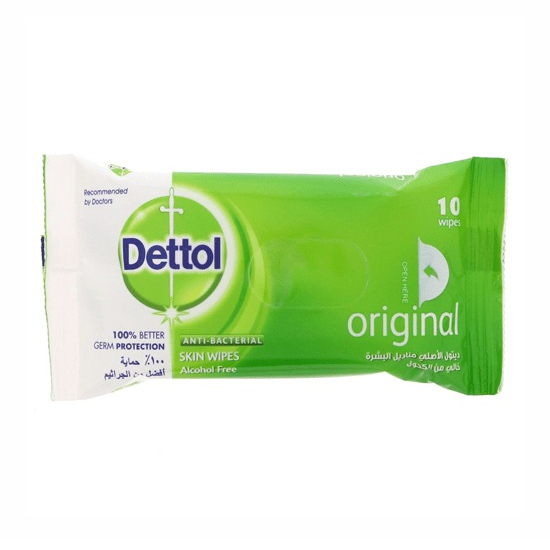Dettol Antiseptic Wipes, Original Scent, 10 Count