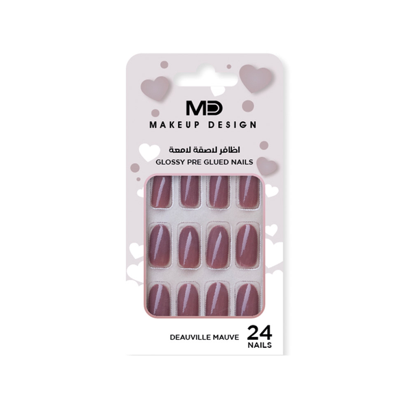 Md Artificial Nails Self-Adhesive Deauville Mauve Glitter NG-12