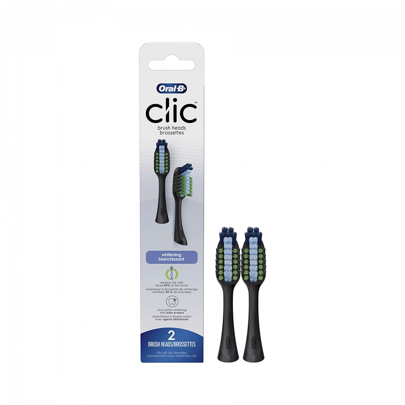 Oral-B Clic Whitening Replacement Toothbrush Heads, 2-Pack