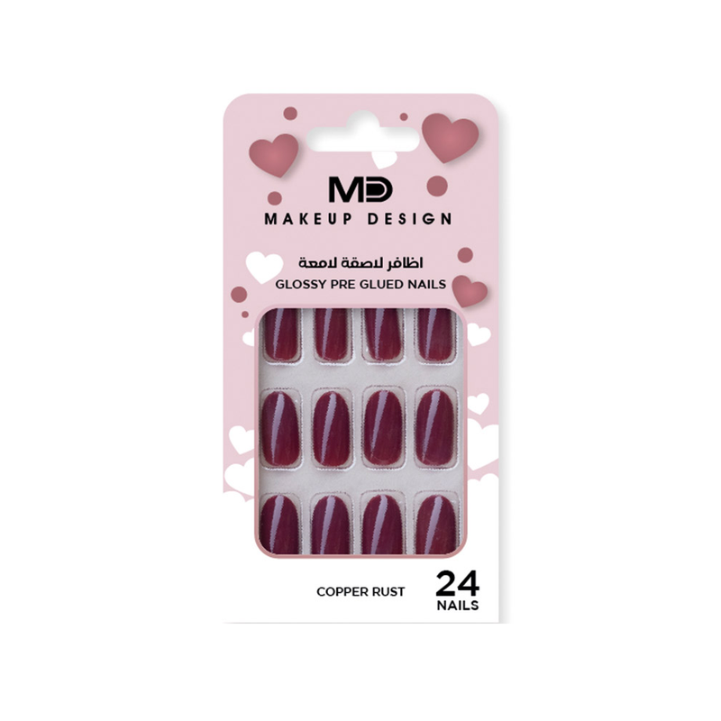 MD Self-Adhesive Artificial Nails, Copper Rust Glitter NG-05