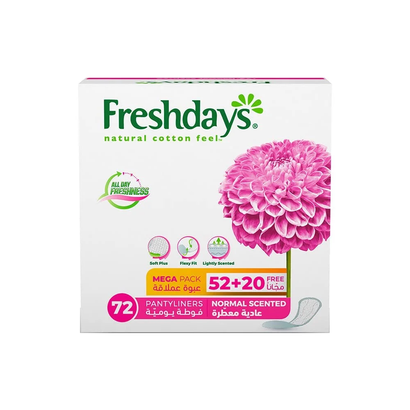 Freshdays Daily Scented Sanitary Pads Regular 72 Count