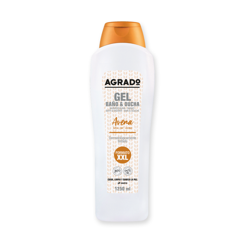 Agrado Shower Gel - Oatmeal Extract, Neutral pH, 1250ml