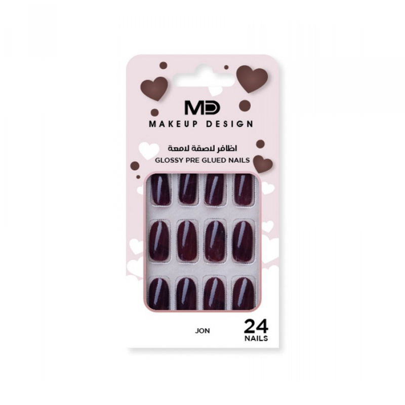 Md Glossy Adhesive Nails NG11 Glitter Long-Lasting