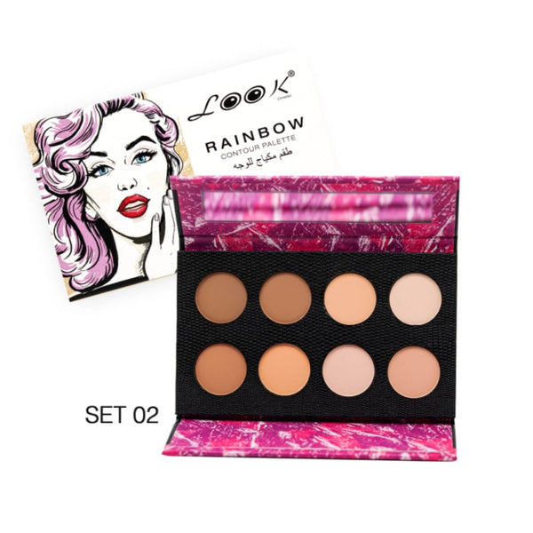 Look Rainbow Contour Palette 8 Colors No. 02 Face Defining Makeup