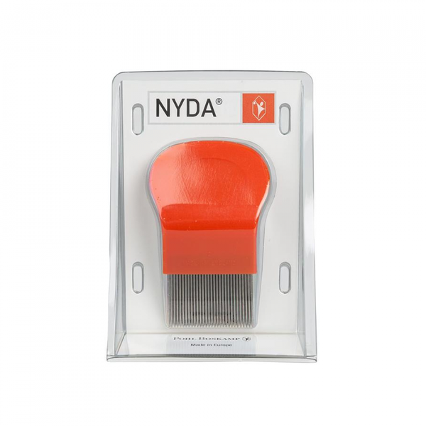 Nyda Metal Lice Comb Fine-Toothed Orange and Gray Head Lice and Nit Removal