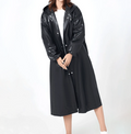 Raincoat Women's Black Waterproof Hooded Long Jacket