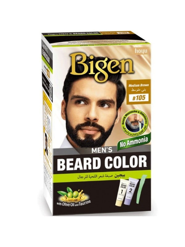 Bigen Beard Dye Medium Brown B105 - Gray Hair Coverage