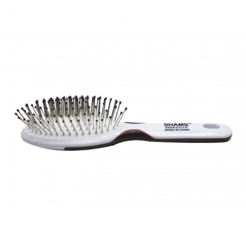 Shams Hairbrush 6840YP Nylon Bristles Bamboo Plastic Handle
