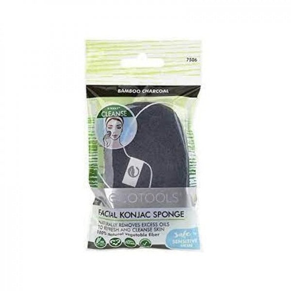 Ecotools Bamboo Charcoal Facial Sponge, Natural Plant Fibers