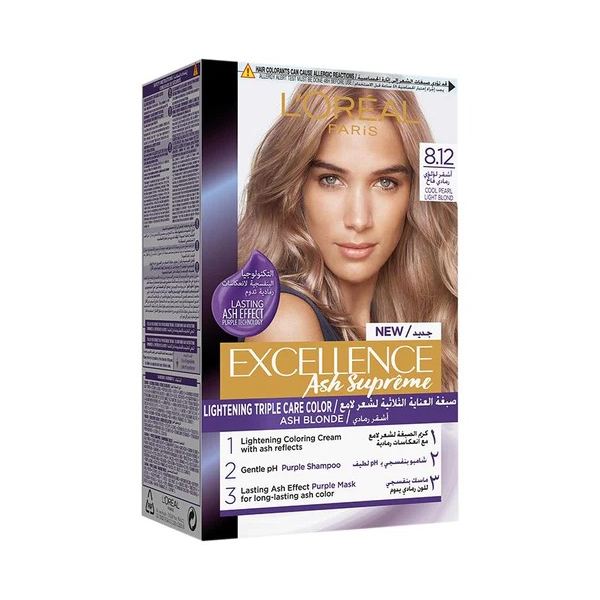 L'Oreal Paris Excellence Ash Supreme Hair Dye 8.12 Light Ash Pearl Blonde