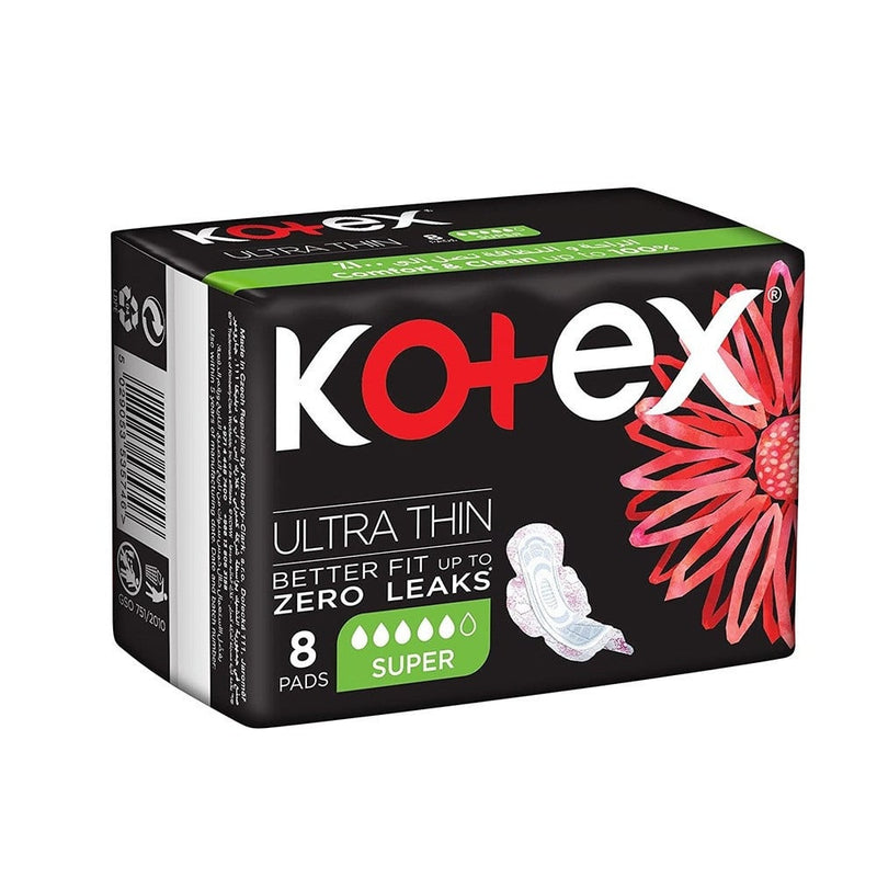 Kotex Super Ultra Thin Sanitary Pads Absorbent 8 Count