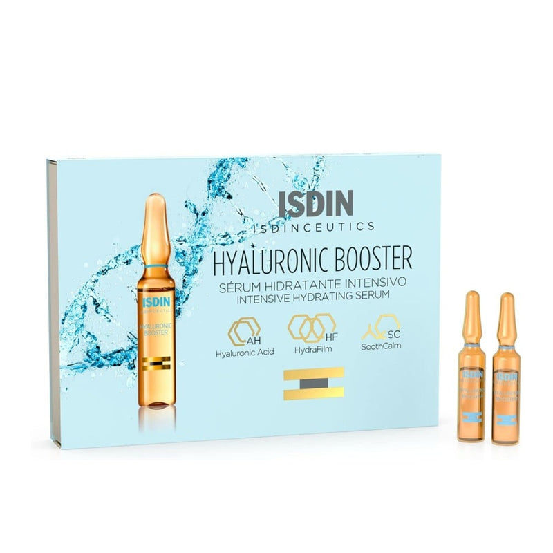 Isdin Hyaluronic Acid Booster Serum with Peptides for Skin Hydration, 10 Ampoules