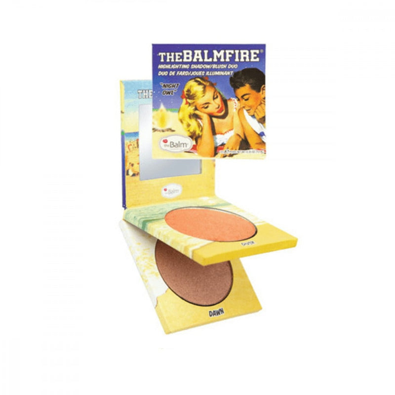 The Balm Fire Night Blush and Highlighter Duo, Peach and Bronze Shades, 2 Piece Set