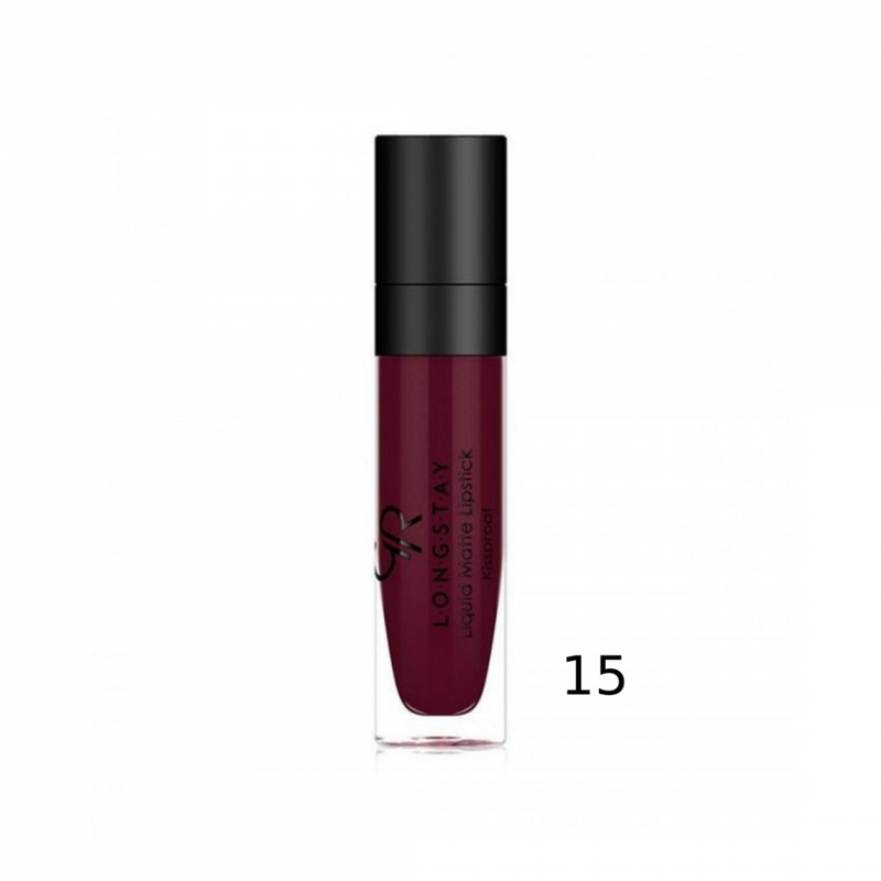 Golden Rose Matte Liquid Lipstick, Vitamin E and Shea Butter, 5.5g, Red 15