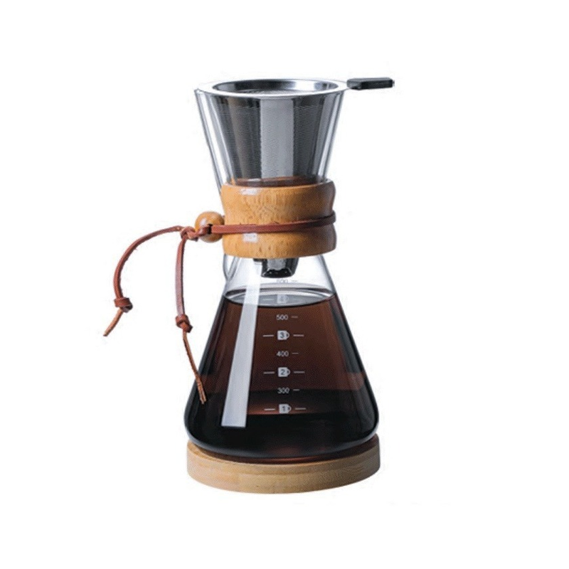 Rebune Chemex 6-Cup Glass Coffee Maker with Wooden Handle
