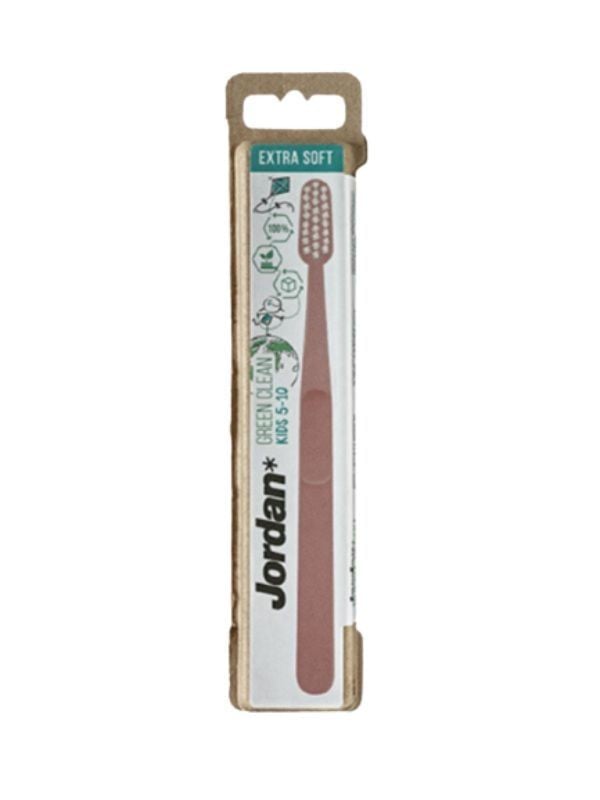 Kids Toothbrush Soft Bristles Eco-Friendly Jordan Green Clean 5-10 Years