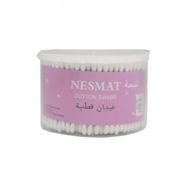Nesmat Cotton Swabs, Wooden Box, 500 Count, Multi-Use Personal Care