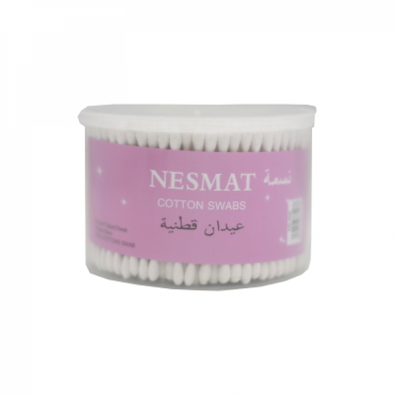 Nesmat Cotton Swabs, Wooden Box, 500 Count, Multi-Use Personal Care