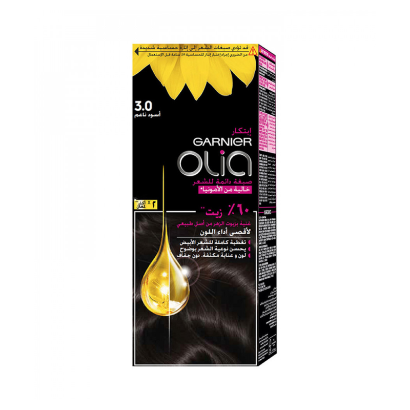 Garnier Olia Permanent Hair Color Ammonia-Free 60% Oil Blend 3.0 Calm Black 100ml