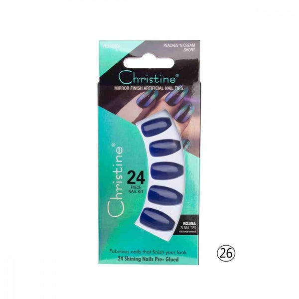 Christine Self-Adhesive Nail Set, 24-Piece, Colorful, Style 026