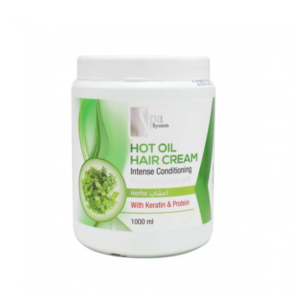 Spa System Herbal Bath Oil Cream, Hair Strengthening Treatment, 1000 ml