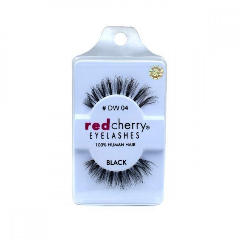 Red Cherry False Eyelashes DW 04, Natural Hair, Black