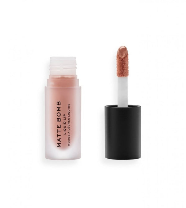 Revolution Matte Bomb Liquid Lipstick, Nude Charm, Matte Finish